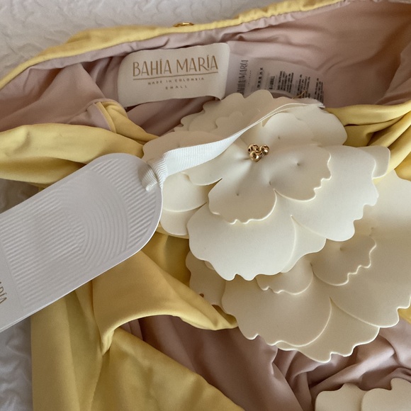 Bahia Maria Maia Maxi Dress Buttercream Small NWT - Picture 9 of 11